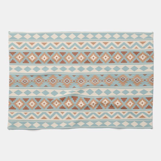 Aztec Essence Ptn IIIb Blue Cream Terracottas Küchentuch (Horizontal)
