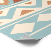 Aztec Essence Ptn IIIb Blue Cream Terracottas Poster (Ecke)