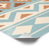 Aztec Essence Ptn IIIb Blue Cream Terracottas Poster (Ecke)
