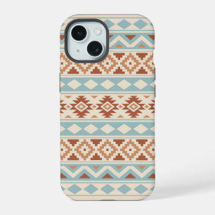 Aztec Essence Ptn IIIb Blue Terracottas Creme iPhone 15 Hülle