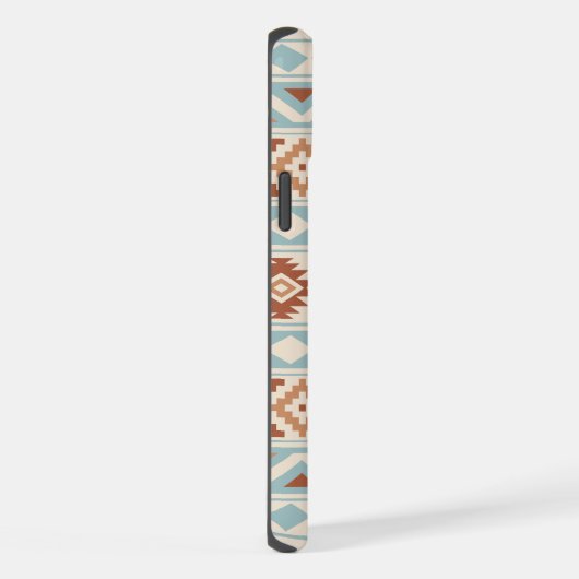 Aztec Essence Ptn IIIb Blue Terracottas Creme iPhone Hülle (Rechte Seite)