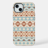 Aztec Essence Ptn IIIb Blue Terracottas Creme iPhone Hülle (Rückseite)