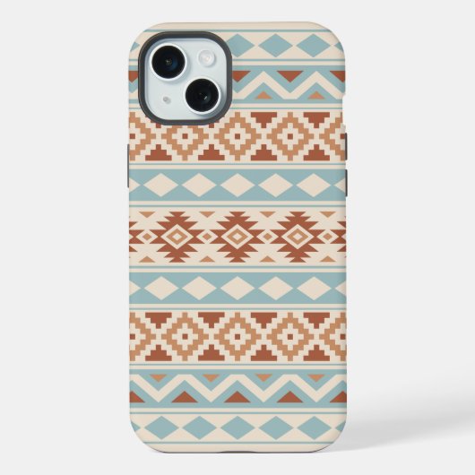 Aztec Essence Ptn IIIb Blue Terracottas Creme iPhone Hülle (Rückseite)