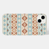 Aztec Essence Ptn IIIb Blue Terracottas Creme iPhone Hülle (Rückseite (Horizontal))