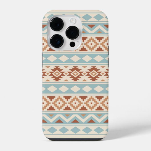 Aztec Essence Ptn IIIb Blue Terracottas Creme iPhone Hülle (Rückseite)