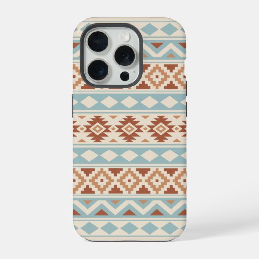 Aztec Essence Ptn IIIb Blue Terracottas Creme iPhone Hülle (Rückseite)