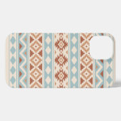 Aztec Essence Ptn IIIb Blue Terracottas Creme iPhone Hülle (Rückseite (Horizontal))