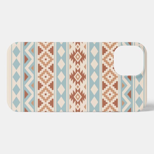 Aztec Essence Ptn IIIb Blue Terracottas Creme iPhone Hülle (Rückseite (Horizontal))
