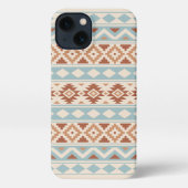 Aztec Essence Ptn IIIb Blue Terracottas Creme iPhone Hülle (Rückseite)
