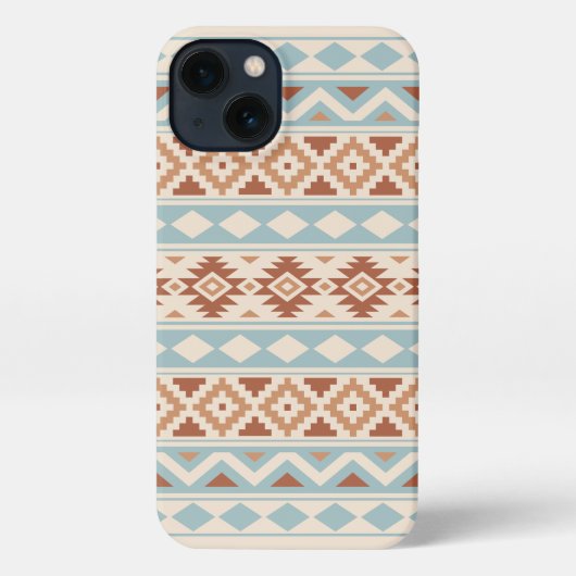 Aztec Essence Ptn IIIb Blue Terracottas Creme iPhone Hülle (Rückseite)