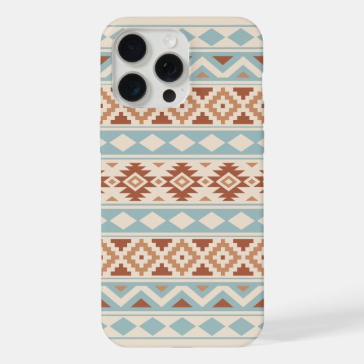 Aztec Essence Ptn IIIb Blue Terracottas Creme iPhone Hülle (Rückseite)