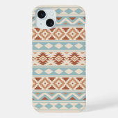 Aztec Essence Ptn IIIb Blue Terracottas Creme iPhone Hülle (Rückseite)