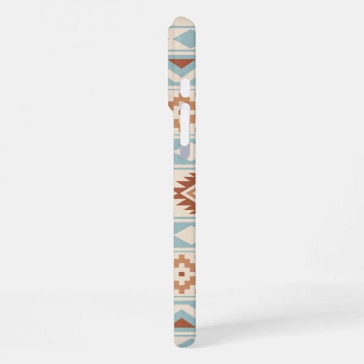 Aztec Essence Ptn IIIb Blue Terracottas Creme iPhone Hülle (Linke Seite)