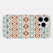 Aztec Essence Ptn IIIb Blue Terracottas Creme iPhone Hülle (Rückseite (Horizontal))