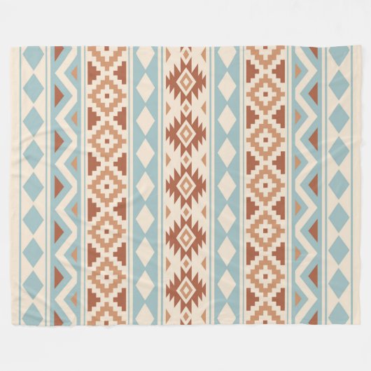 Aztec Essence Ptn IIIb Cream Blue Terracottas Fleecedecke (Vorderseite (Horizontal))
