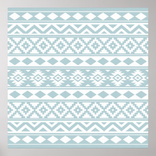 Aztec Essence Ptn IIIb Enteneier Blau & Weiß Poster