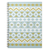 Aztec Essence Ptn IIIb Gold White & Duck Egg Blue Notizblock (Vorderseite)