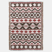Aztec Essence (V) Muster IIIb Rote Braune Creme Decke (Vorderseite Vertikal)