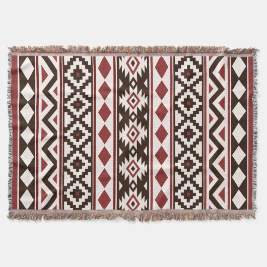 Aztec Essence (V) Muster IIIb Rote Braune Creme Decke (Vorderseite)