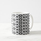Aztec Essence Vertical Ptn II Black on White Kaffeetasse (VorderseiteRechts)