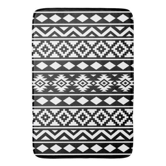 Aztec Essence Vertical Ptn III White on Black Badematte (Vorderseite Vertikal)