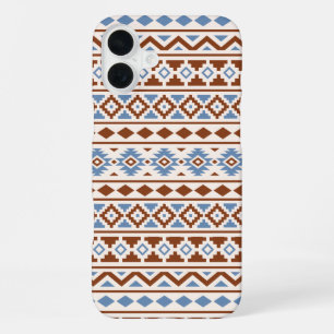 Aztec-Essenz-Muster II Rost Blau Creme iPhone 16 Plus Hülle