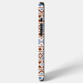 Aztec-Essenz-Muster II Rost Blau Creme iPhone Hülle (Linke Seite)