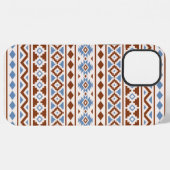 Aztec-Essenz-Muster II Rost Blau Creme iPhone Hülle (Rückseite (Horizontal))
