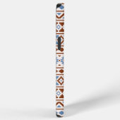 Aztec-Essenz-Muster II Rost Blau Creme iPhone Hülle (Rechte Seite)