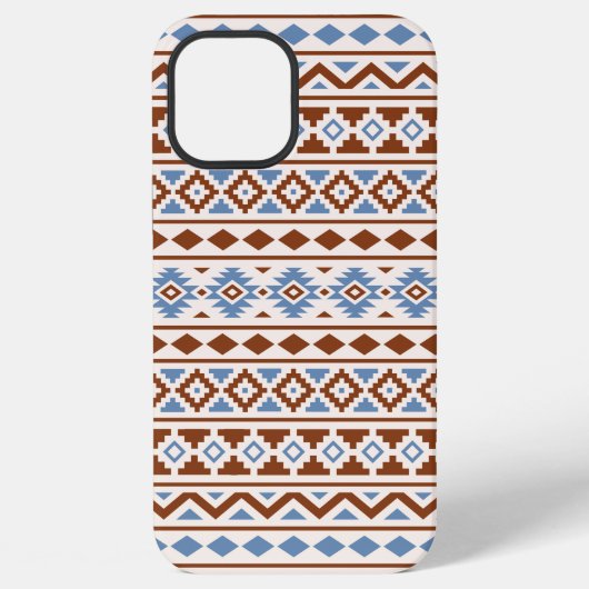 Aztec-Essenz-Muster II Rost Blau Creme iPhone Hülle (Rückseite)
