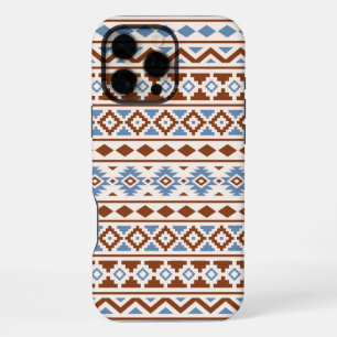 Aztec-Essenz-Muster II Rost Blau Creme iPhone 16 Pro Max Hülle