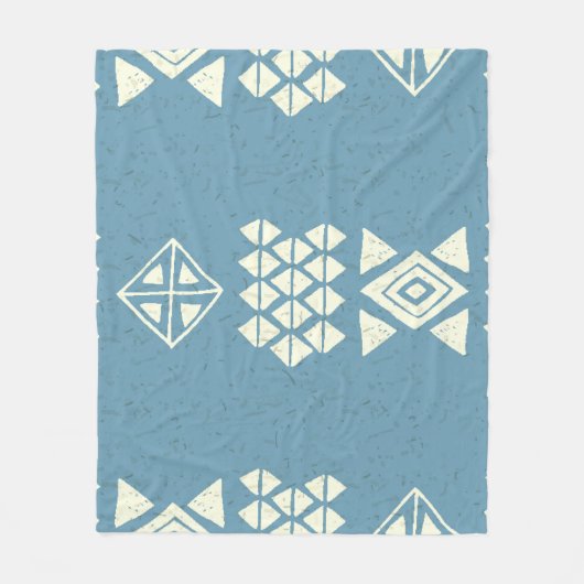 Aztec Ethnic: Blue Geometric Seamless. Fleecedecke (Vorderseite)