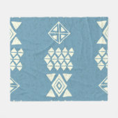 Aztec Ethnic: Blue Geometric Seamless. Fleecedecke (Vorderseite (Horizontal))