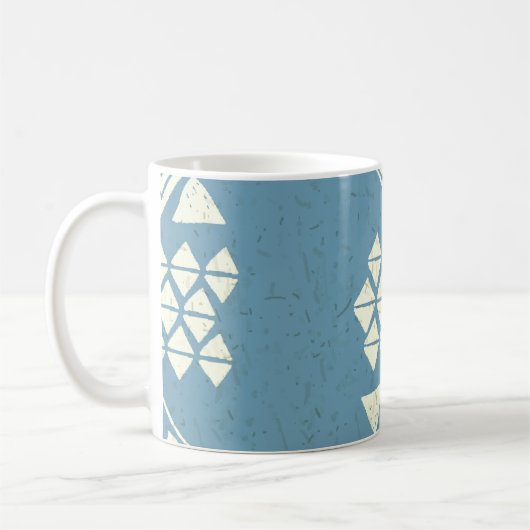 Aztec Ethnic: Blue Geometric Seamless. Kaffeetasse (Links)