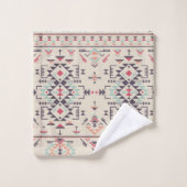 Aztec Ethnic Tribal Pattern Badetuch Set (Waschlappen)