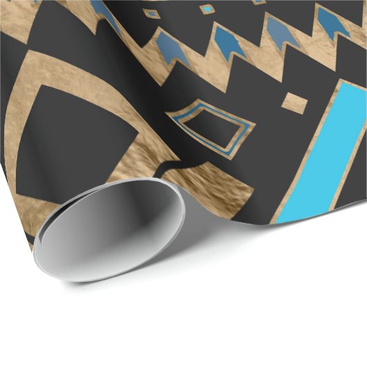 Aztec Ethnisches Muster Geschenkpapier (Rolleneckpunkt)