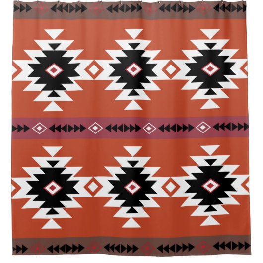 Aztec farbiges geometrisches Muster Duschvorhang (Vorderseite)