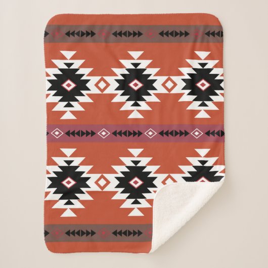 Aztec farbiges geometrisches Muster Sherpadecke (Vorderseite)