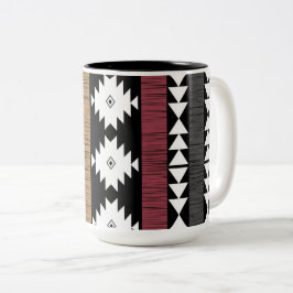 Aztec farbiges geometrisches Muster Zweifarbige Tasse