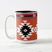 Aztec farbiges geometrisches Muster Zweifarbige Tasse (Links)