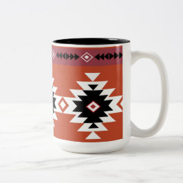 Aztec farbiges geometrisches Muster Zweifarbige Tasse
