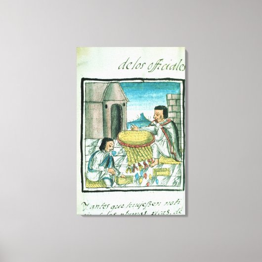 Aztec feather artisans work leinwanddruck (Vorderseite)