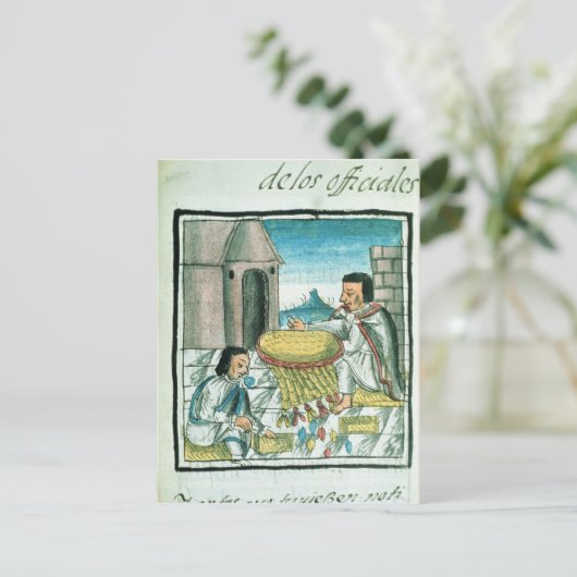 Aztec feather artisans work postkarte (Stehend Vorderseite)