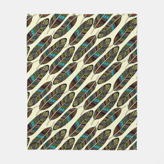 Aztec Feathers Pattern Fleecedecke (Vorderseite)