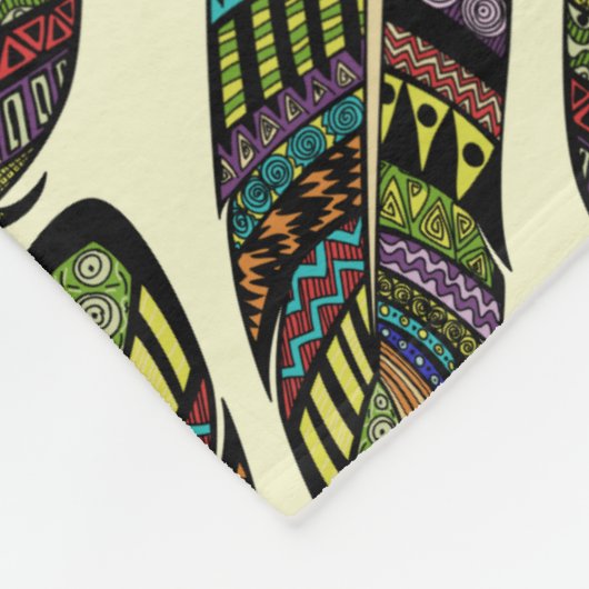 Aztec Feathers Pattern Fleecedecke (Ecke)