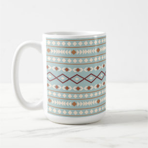 Aztec-Formen großes Muster Rosts Creme Türkisblau Kaffeetasse