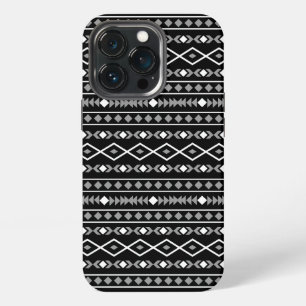 Aztec-Formenmuster Grau Weiß Schwarz iPhone 13 Pro Hülle