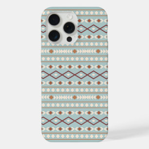 Aztec-Formenmuster Rost Creme Türkisblau iPhone 15 Pro Max Hülle
