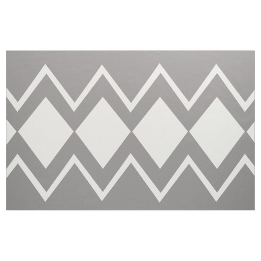 Aztec Geometric Abstrakt Pattern Grau & Weiß Stoff (Yard (91,4 cm))