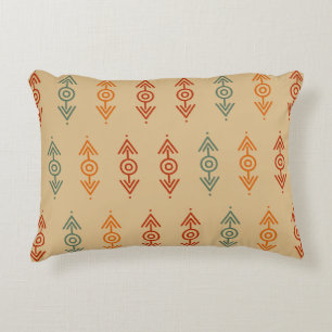 Aztec Geometric Blue und Orange Tribal Southwester Dekokissen